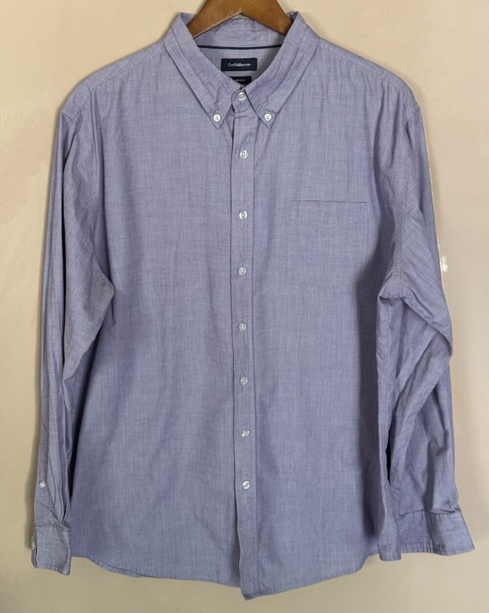 Croft & Barrow Button Down Long Sleeve Lavender Shirt XL Easy Care